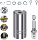 Universal Socket Wrench with Drill Adapter (7-19mm) Multi-Function Best Unique Tool Gift for for your love ones