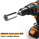 Universal Socket Wrench with Drill Adapter (7-19mm) Multi-Function Best Unique Tool Gift for for your love ones