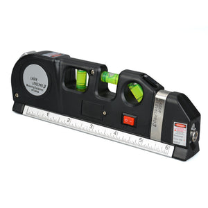 "Multipurpose Laser Level with 8-Foot Measure Tape for Precise Picture Hanging and Decoration Placement"