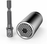 Universal Socket Wrench with Drill Adapter (7-19mm) Multi-Function Best Unique Tool Gift for for your love ones