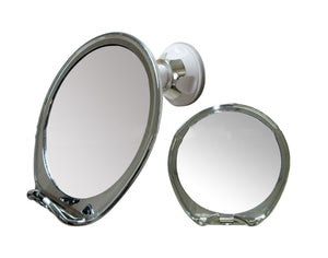 Fogless Shower Mirror with Suction, Razor Holder & Swivel - Includes Small Mirror and Accessories for Convenient Shaving