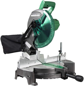 Metabo HPT 10-Inch Compound Miter Saw, Single Bevel, 15-Amp Motor, 0-52° Miter Angle Range, 0-45° Bevel Range, Large Table, 10" 24T TCT Miter Saw Blade (C10FCGS)