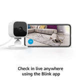 Blink Mini – Compact Indoor Plug-In Smart Security Camera, 1080 HD Video, Night Vision, Motion Detection, Two-Way Audio, Works with Alexa – 2 Cameras