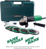 Metabo HPT Angle Grinder | 4-1/2-Inch | Includes 5 Grinding Wheels & Hard Case | 6.2-Amp Motor | Compact & Lightweight | G12SR4