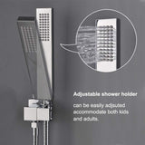 AYIVG Shower System 12 Inch LED Square Rainfall Shower Head Chrome Bathroom Brass Wall Mounted Shower Set