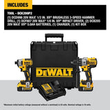 DEWALT 20V MAX XR Cordless Drill Combo Kit, Brushless, 5.0-Ah, 2-Tool (DCK299P2)