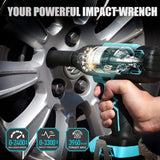 DURATECH 20V Cordless Impact Wrench, 330 Ft-Lbs High Torque, 1/2-Inch Sockets Cr-V Steel, 4.0A Large Capacity Battery and Fast Charger Included