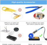 Soldering Iron Kit Electronics, 60W Soldering Welding Iron Tools with On-Off Switch, 5Pcs Soldering Iron Tips, Solder Sucker, Soldering Iron Stand, Tweezers, Solder Wire, Wire Cutter, PU Carry Bag