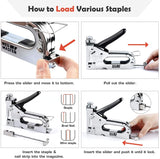 Staple Gun NEU MASTER, 3 in 1 Heavy Duty Staple Gun with Stapler Remover and 2000Pcs Staples, Manual Staple Gun for Upholstery, Fixing Material, Decoration, Carpentry, Furniture