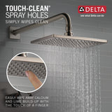 Delta Faucet Vero 14 Series Single-Function Shower Trim Kit with Single-Spray Touch-Clean Rain Shower Head, Stainless T14253-SS (Valve Not Included)