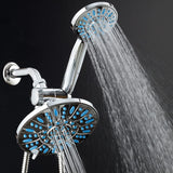 Aquadance Antimicrobial/Anti-Clog High-Pressure 30-Setting Rainfall Shower Combo