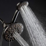 Aquadance 7" Premium High Pressure 3-Way Rainfall Combo with Stainless Steel Hose – Enjoy Luxurious 6-Setting Rain Shower Head and Hand Held Shower Separately or Together – Oil Rubbed Bronze Finish