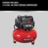 PORTER-CABLE Air Compressor, 6-Gallon, Pancake, Oil-Free (C2002-ECOM)