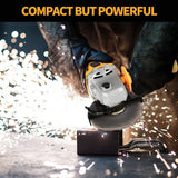 WORKSITE Cordless Angle Grinder, 4-Pole Motor, 4-1/2 Inch Cordless Grinder W/4.0A Battery & Fast Charger, 3-Position Adjustable Auxiliary Handle, Cutting Wheels, Grinding Wheels and Flap Discs