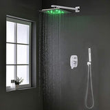 AYIVG Shower System 12 Inch LED Square Rainfall Shower Head Chrome Bathroom Brass Wall Mounted Shower Set