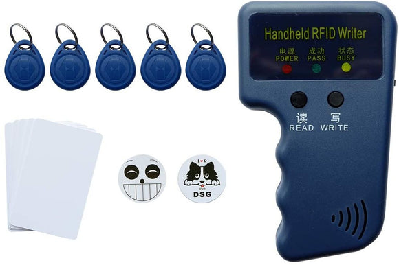 WILSHIN RFID 125Khz Card Reader Writer - Readable 125Khz EM4100 Chip Card Compatible with Proximity II Card Including Key-Fob 5Pcs 3M Sticker 2Pcs Blank Card 5Pcs