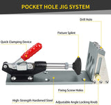 Virego New Woodworking Oblique Hole Puncher Locator All-Steel Oblique Hole Tool,Woodworking Pocket Hole Jig Kit, Upgraded All-Metal Pocket Screw Jig-Adjustable & Easy to Use Joinery Woodworking Tool