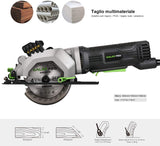 GALAX PRO 4Amp 3500RPM Circular Saw with Laser Guide, Max. Cutting Depth1-11/16"(90°), 1-1/8"(45°）Compact Saw with 4-1/2" 24T TCT Blade, Vacuum Adapter, Blade Wrench, and Rip Guide