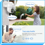 【2K,Auto Tracking】 Pan/Tilt/Zoom Wireless Security Camera Outdoor,Floodlights,3 Megapixels,2.4G Wifi Camera,Light Alarm,Color Night Vision,Pc&Mobile Remote 360° Viewing,Two-Way Audio Security Camerea