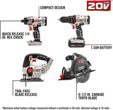 PORTER-CABLE 20V MAX Cordless Drill Combo Kit, 8-Tool (PCCK6118)