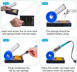 Soldering Iron Kit Electronics, 60W Soldering Welding Iron Tools with On-Off Switch, 5Pcs Soldering Iron Tips, Solder Sucker, Soldering Iron Stand, Tweezers, Solder Wire, Wire Cutter, PU Carry Bag