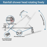 COSYLAND 8'' High Pressure Rainfall Shower Head with Handheld Combo 9 Settings with 11'' Extension Arm 60" Hose, Stainless Steel Bath Showerhead, Height/Angle Adjustable with Holder Pipe Sealant Tape