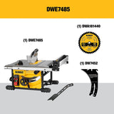 DEWALT Table Saw for Jobsite, Compact, 8-1/4-Inch (DWE7485)