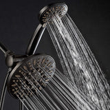 Aquadance 7" Premium High Pressure 3-Way Rainfall Combo with Stainless Steel Hose – Enjoy Luxurious 6-Setting Rain Shower Head and Hand Held Shower Separately or Together – Oil Rubbed Bronze Finish