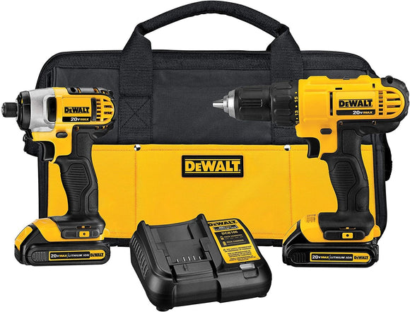 DEWALT 20V MAX* Cordless Drill Combo Kit, 2-Tool (DCK240C2)