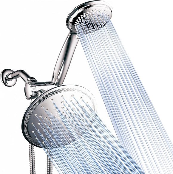 Dream Spa 3-Way 8-Setting Rainfall Shower Head and Handheld Shower Combo (Chrome). Use Luxury 7-Inch Rain Showerhead or 7-Function Hand Shower for Ultimate Spa Experience!
