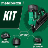 Metabo HPT Cordless Framing Nailer Kit, 18V, Brushless Motor, 2-Inch up to 3-1/2-Inch Clipped & Offset round Paper Strip Nails, 3.0 Ah Lithium Ion Battery (NR1890DCS)