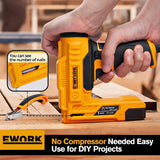 EWORK Electric Staple Gun/Nail Gun Kit for DIY Project and Upholstery, 120V Corded Electric Stapler with Triple Safety Protection, Staple Remover, 400 Pcs 5/8'' Brad Nails and 600 Pcs 3/8'' Staples.