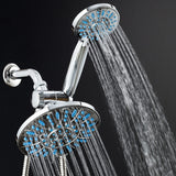 Aquadance Antimicrobial/Anti-Clog High-Pressure 30-Setting Rainfall Shower Combo