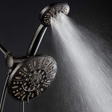 Aquadance 7" Premium High Pressure 3-Way Rainfall Combo with Stainless Steel Hose – Enjoy Luxurious 6-Setting Rain Shower Head and Hand Held Shower Separately or Together – Oil Rubbed Bronze Finish