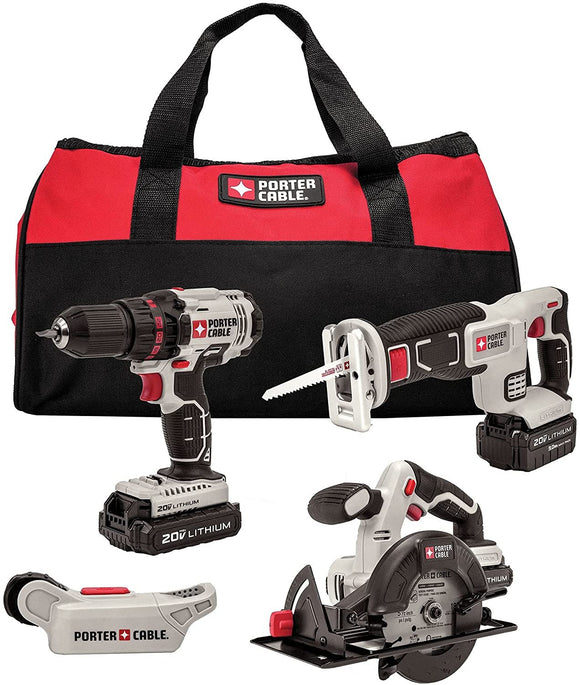 PORTER-CABLE Cordless Drill Combo Kit Power Tool, 4-Tool (PCCK616L4)