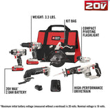 PORTER-CABLE 20V MAX Cordless Drill Combo Kit, 6-Tool (PCCK617L6)