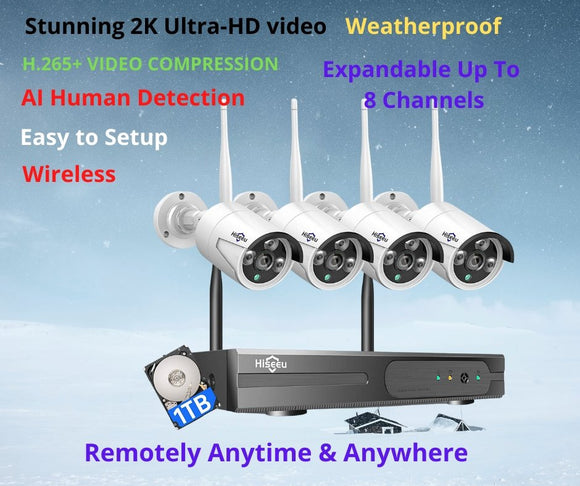  Hiseeu Outdoor Wireless Security Camera System