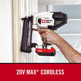 PORTER-CABLE 20V MAX Cordless Brad Nailer Kit with 1 Battery, 18GA (PCC790LA)