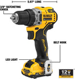 DEWALT XTREME 12V MAX Cordless Drill / Driver Kit, 3/8-Inch (DCD701F2)