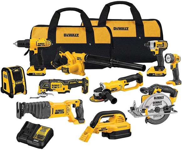 DEWALT 20V Max Cordless Drill Combo Kit, 10-Tool (DCK1020D2)