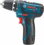 BOSCH Power Tools Drill Kit - PS31-2A - 12V, 3/8 Inch, Two Speed Driver, Cordless Drill Set - Includes Two Lithium Ion Batteries, 12V Charger, Screwdriver Bits & Soft Carrying Bag, Blue