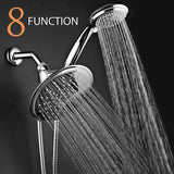 Dream Spa 3-Way 8-Setting Rainfall Shower Head and Handheld Shower Combo (Chrome). Use Luxury 7-Inch Rain Showerhead or 7-Function Hand Shower for Ultimate Spa Experience!