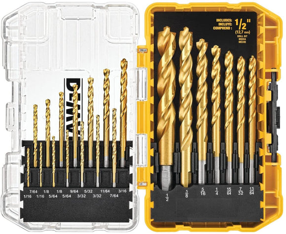 DEWALT Titanium Drill Bit Set, Pilot Point, 21-Piece (DW1361)