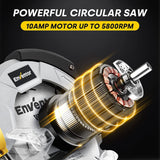 Circular Saw, ENVENTOR 5800RPM Skill Saw with Laser Guide, 1200W 10Amp Corded Circular Saws, 7-1/4-Inch Blades(24T+ 40T) Max Cutting Depth 2-7/16"(90°), 1-13/16"(0°-45°), Ideal for Wood Logs Cuts