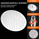 , Nearmoon Rain Shower Head with 11'' Adjustable Arm, High Pressure Stainless Steel Rainfall Showerhead, Ultra-Thin Design - Pressure Boosting ( Chrome)