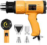 SEEKONE Heat Gun 1800W Heavy Duty Hot Air Gun Kit Variable Temperature Control with 2-Temp Settings 4 Nozzles 122℉~1202℉（50℃- 650℃）With Overload Protection for Crafts, Shrinking PVC, Stripping Paint