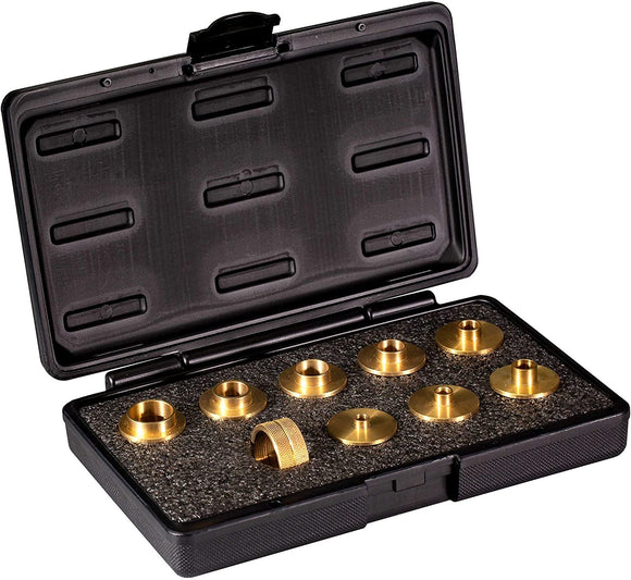 POWERTEC 71051 Brass Router Bushing Set with Case