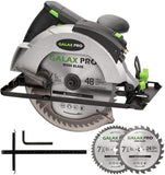 GALAX PRO 12A 5500RPM Corded Circular Saw with 7-1/4" Circular Saw Blade and Laser Guide Max Cutting Depth 2.45" (90°), 1.81" (45°) for Wood and Log Cutting