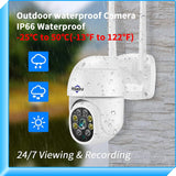 【2K,Auto Tracking】 Pan/Tilt/Zoom Wireless Security Camera Outdoor,Floodlights,3 Megapixels,2.4G Wifi Camera,Light Alarm,Color Night Vision,Pc&Mobile Remote 360° Viewing,Two-Way Audio Security Camerea