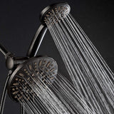 Aquadance 7" Premium High Pressure 3-Way Rainfall Combo with Stainless Steel Hose – Enjoy Luxurious 6-Setting Rain Shower Head and Hand Held Shower Separately or Together – Oil Rubbed Bronze Finish